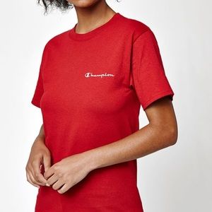 Red champion shirt